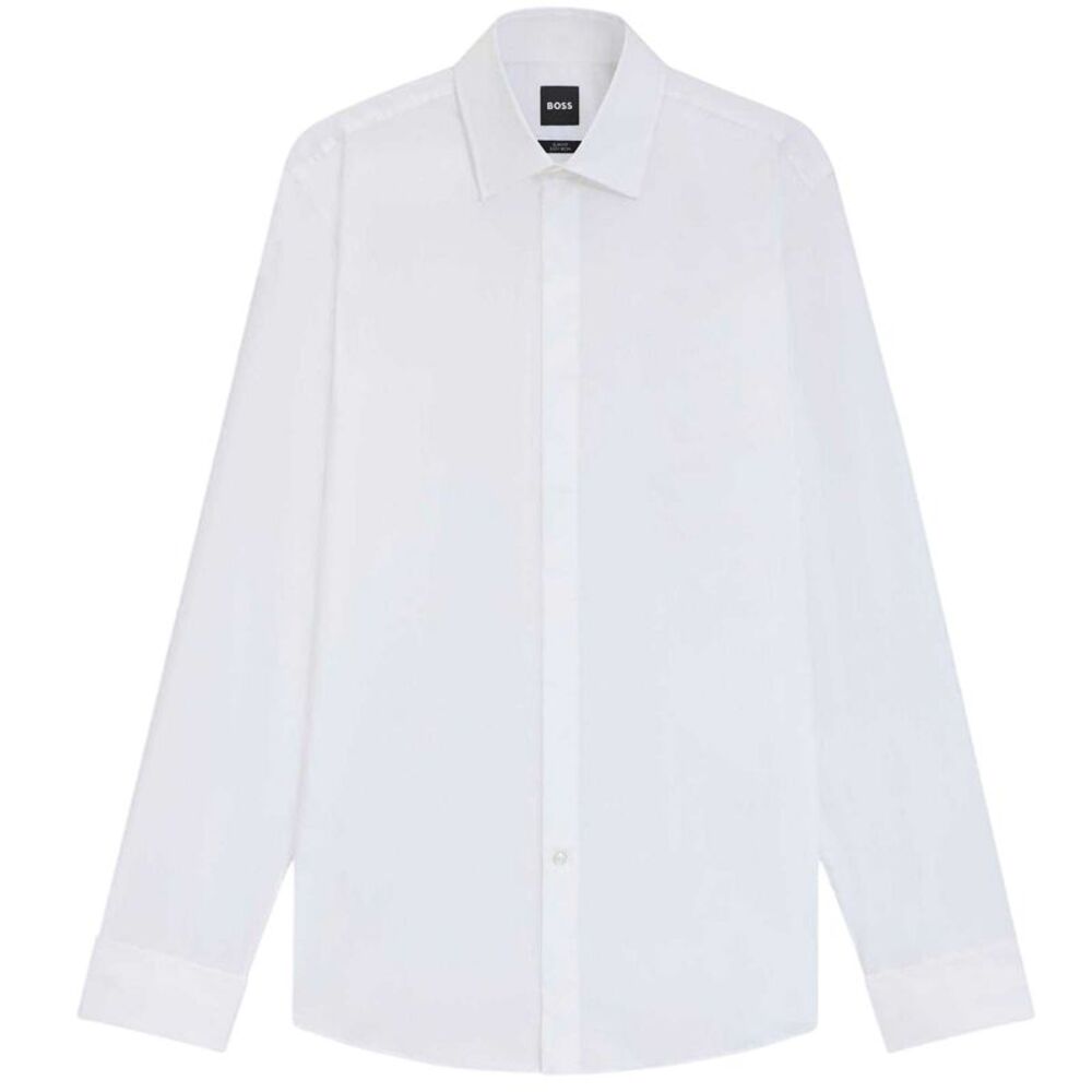 Boss Mens Collared Formal Shirt / White